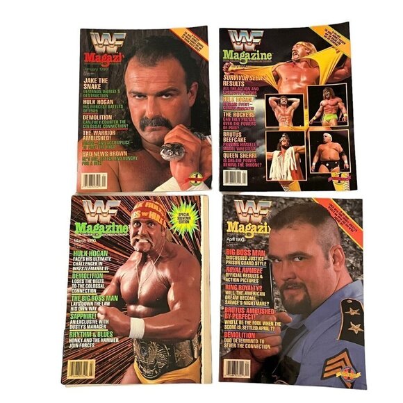 Vintage 1980s 1990s WWF Magazine Lot 10+ Von Erich Hulk Flair Poster Ads Trivia - Picture 4 of 16